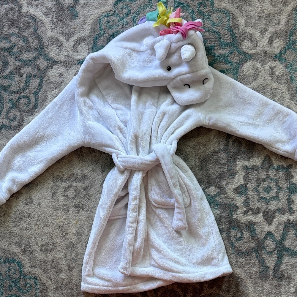 Pottery Barn Kids White Unicorn Robe